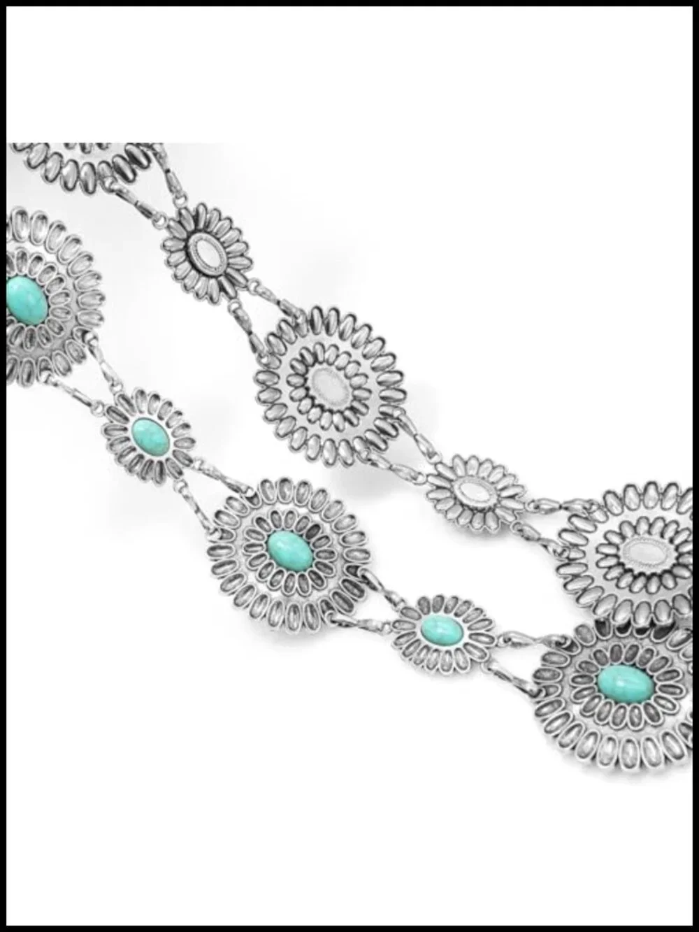 Metal Concho Chain Belt Western Cowgirl Waist Chain Belt for Dress